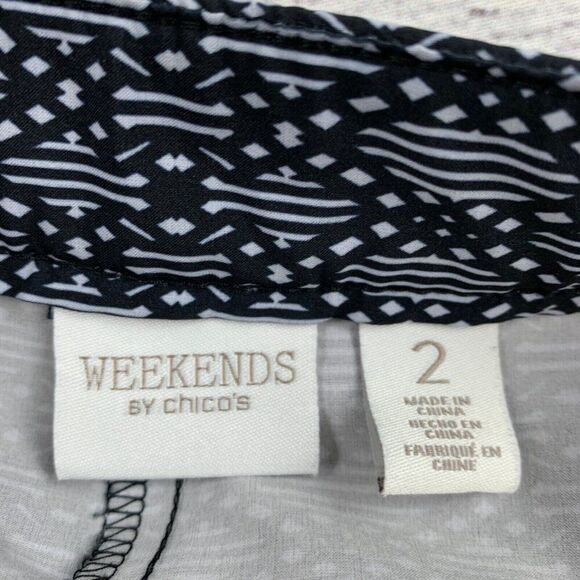 Weekend's by Chico's Capri Pants sz 2 (12) Patterned Inseam 22" Lightweight - Picture 8 of 8